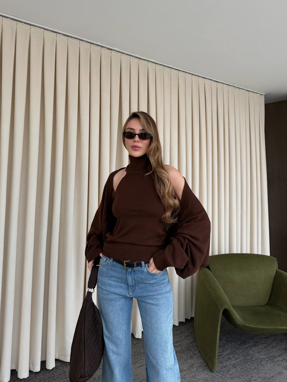 Acı Kahve Triko Bolero Takım - 601117