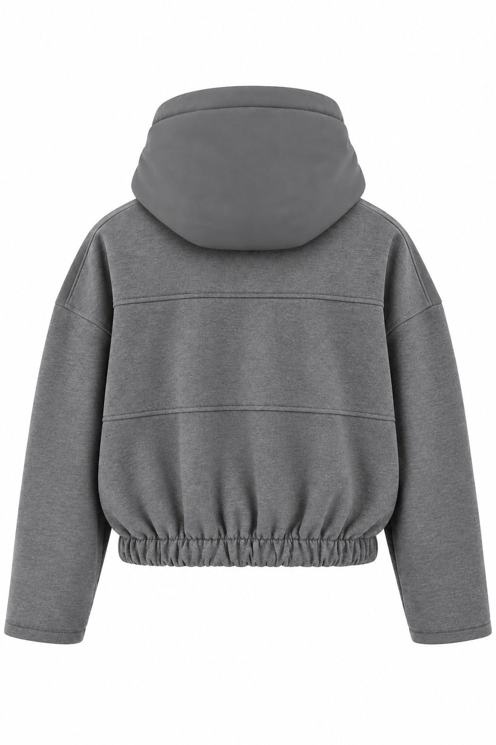 Gri Kapüşonlu Fermuarlı Sweatshirt - 1226