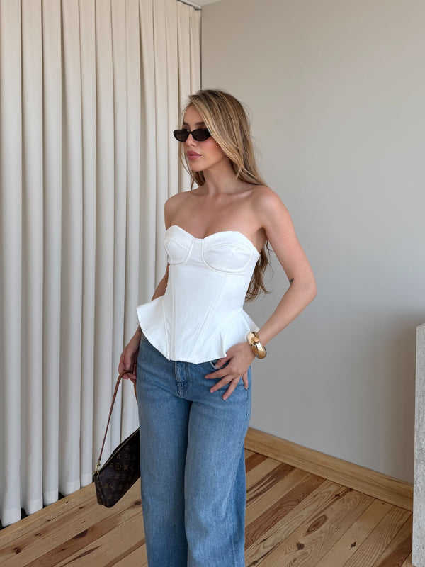 Beyaz Sırt İp Detaylı Büstiyer - 8507