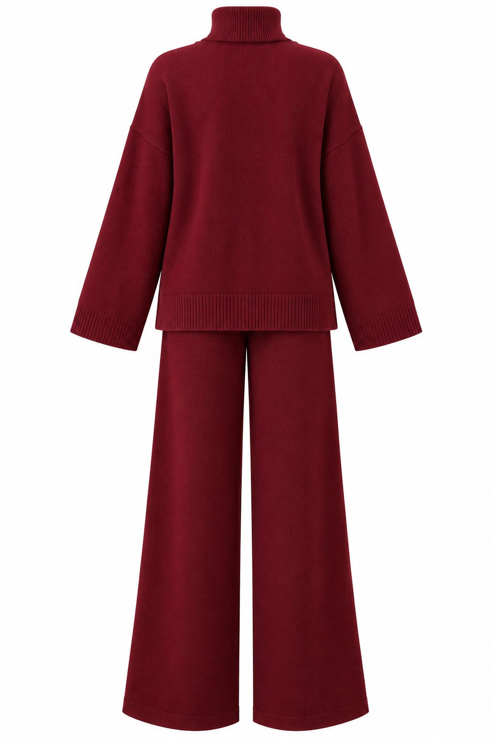 Bordo Boğazlı 2'li Pantolon Takım - 2y4672