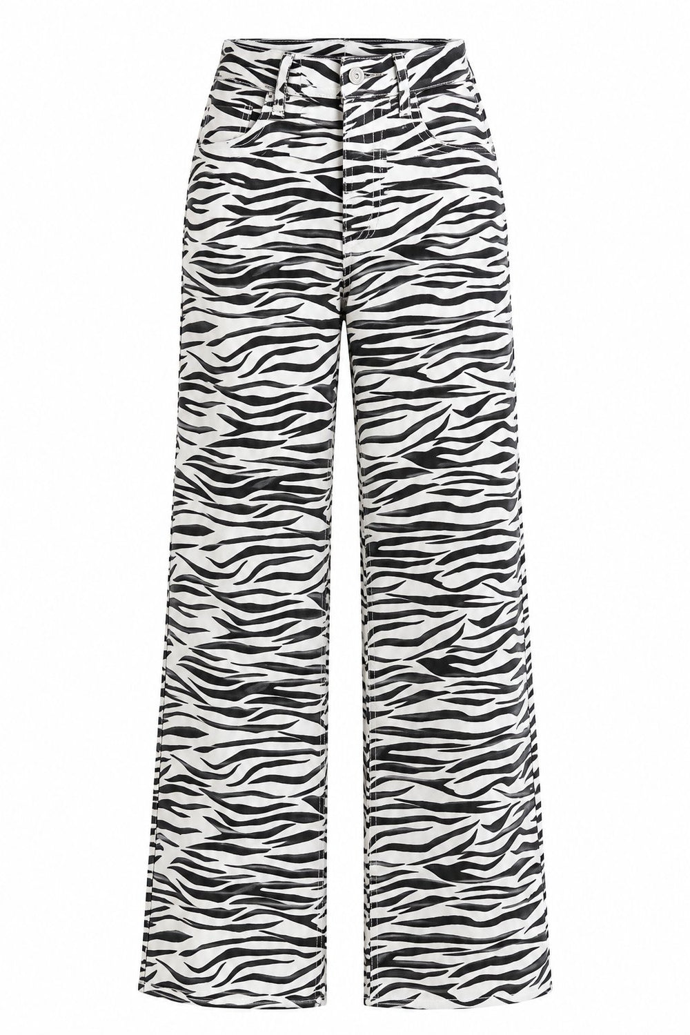Ekru Zebra Gabardin Pantolon - 0090