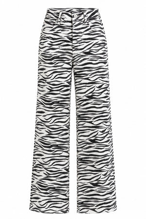 Ekru Zebra Gabardin Pantolon - 0090