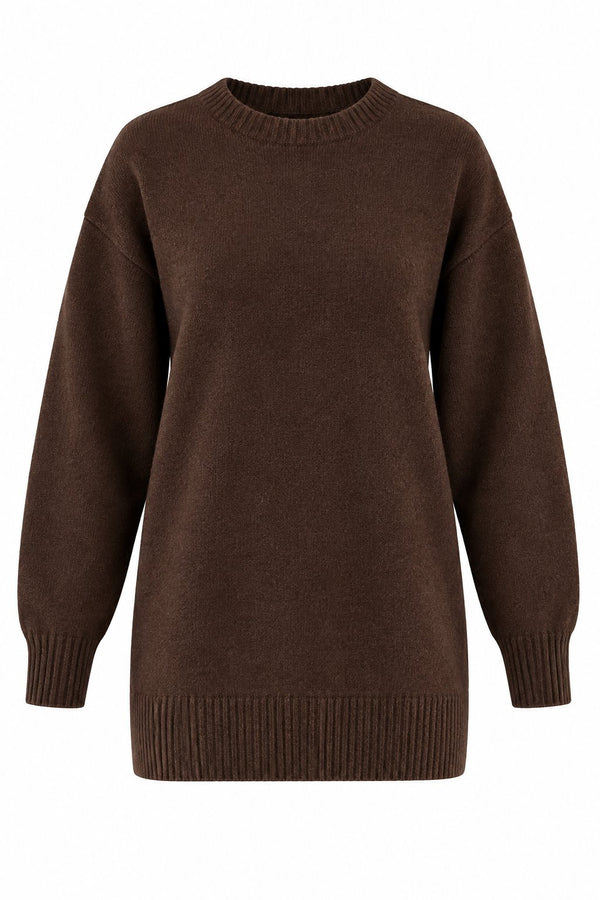 Kahverengi Basic Triko Kazak - 2y04595