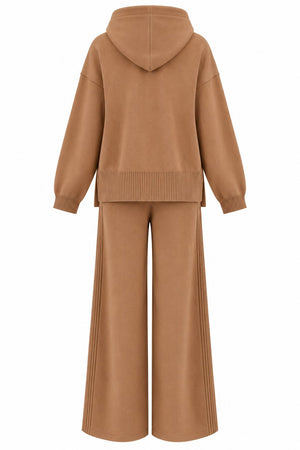 Camel Kapüşonlu Triko Takım - 0511