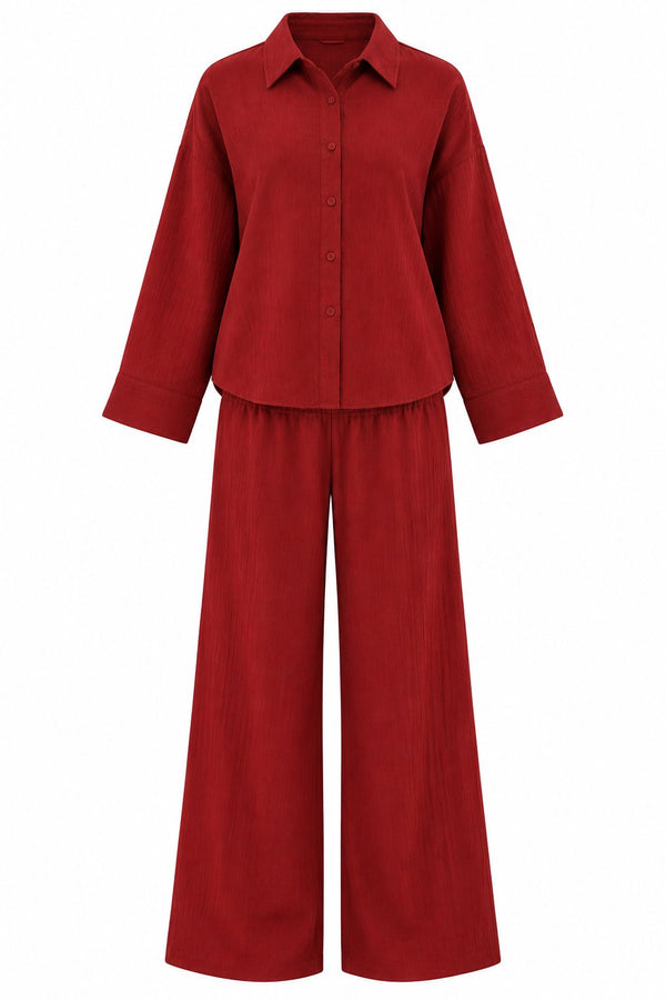 Bordo Pekin 2'li Kimono Takım - 2y912059