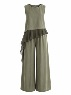 Haki Garnili Bluz Pantolon Takım - 51391