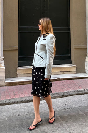 Mint Yaka Detaylı Flatolu Ceket - 2632