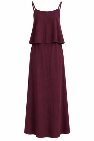 Bordo Askılı Bluz Etek Takım - 2y51165