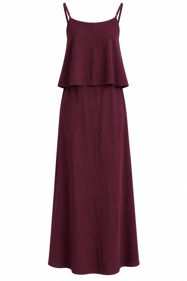 Bordo Askılı Bluz Etek Takım - 2y51165