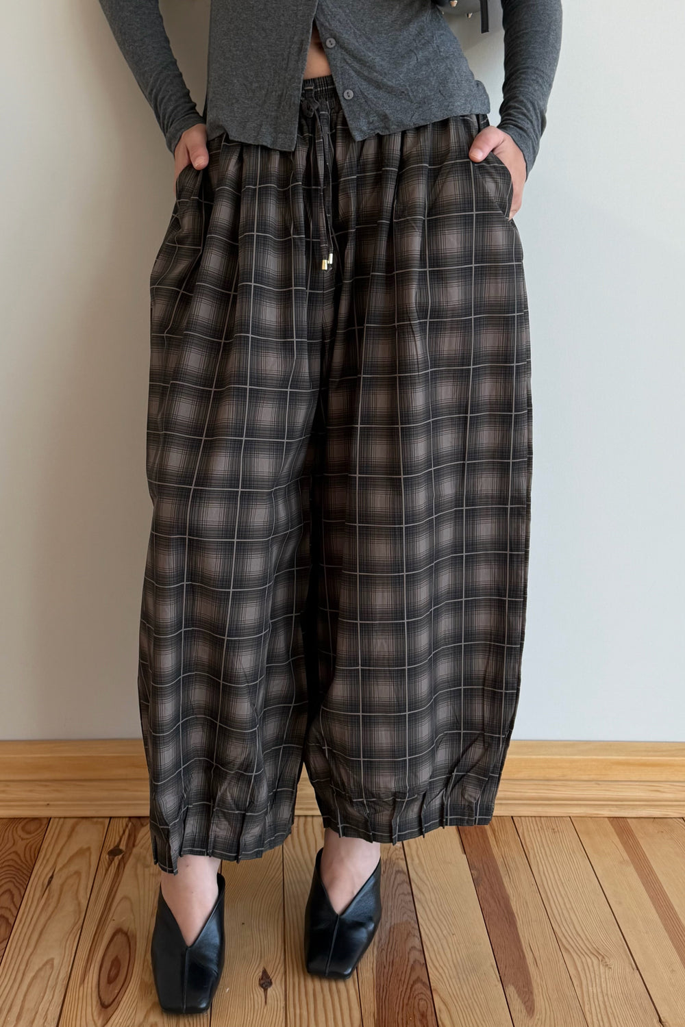 Kahverengi Paça Pileli Bagy Pantolon - 51466