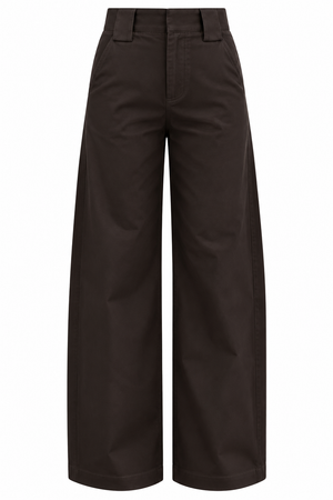 Kahverengi Geniş Köprülü Barrel Pantolon - 4290