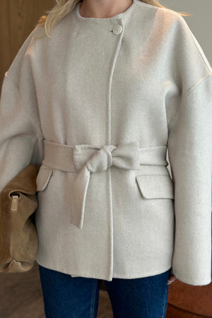 Taş %100 Yün Kısa Kaban - 512157