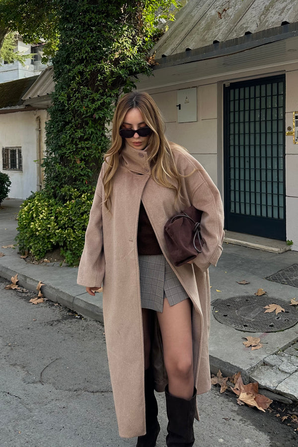 Vizon Vittoria Düğmeli Yaka Kaban - 2511