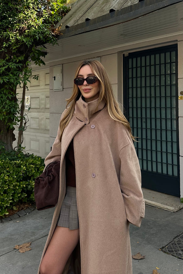 Vizon Vittoria Düğmeli Yaka Kaban - 2511