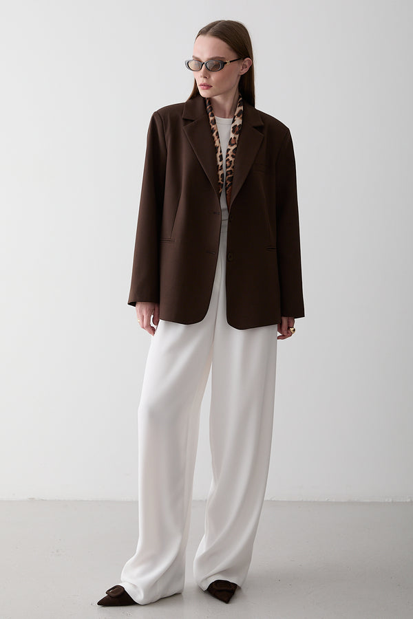 Kahverengi Blazer Ceket - 7619