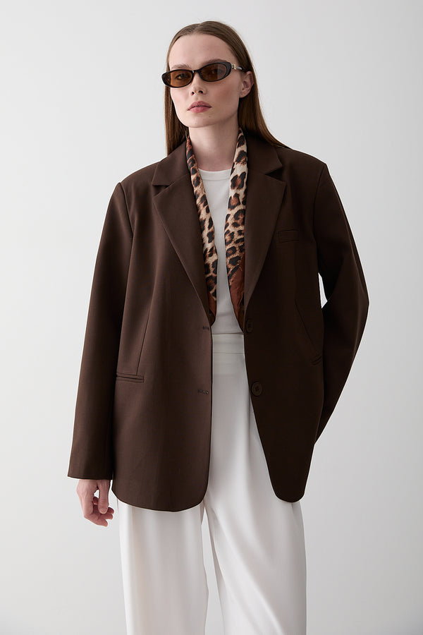 Kahverengi Blazer Ceket - 7619