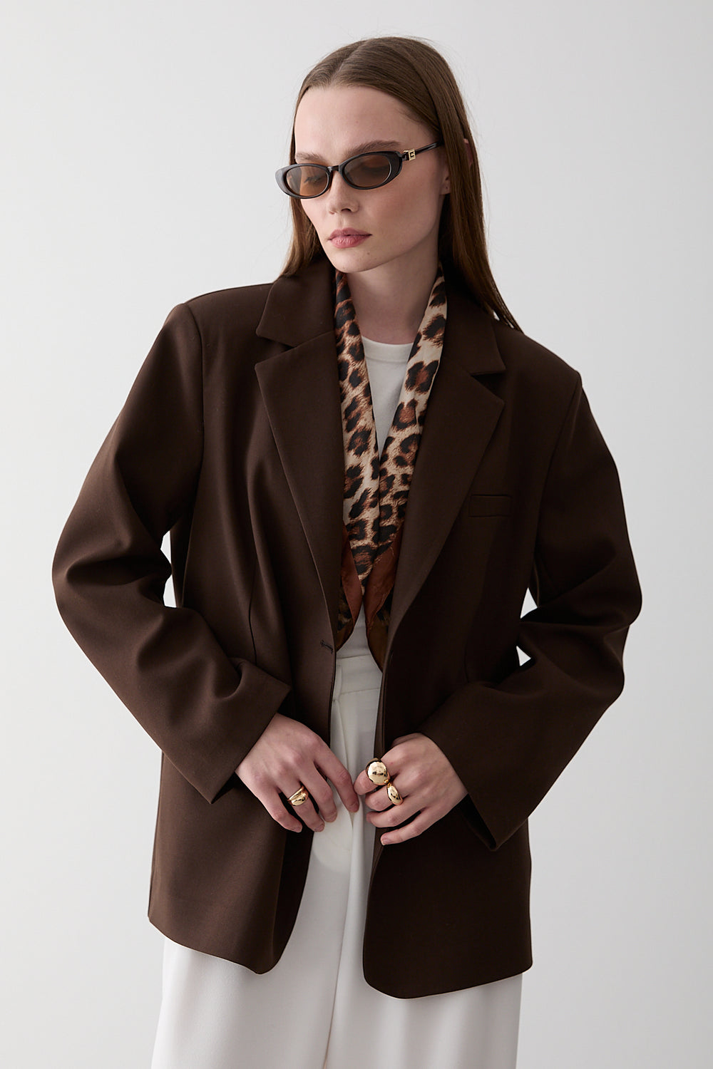 Kahverengi Blazer Ceket - 7619