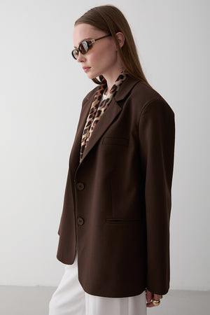 Kahverengi Blazer Ceket - 7619