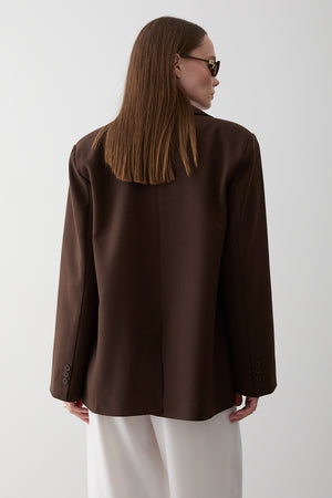 Kahverengi Blazer Ceket - 7619