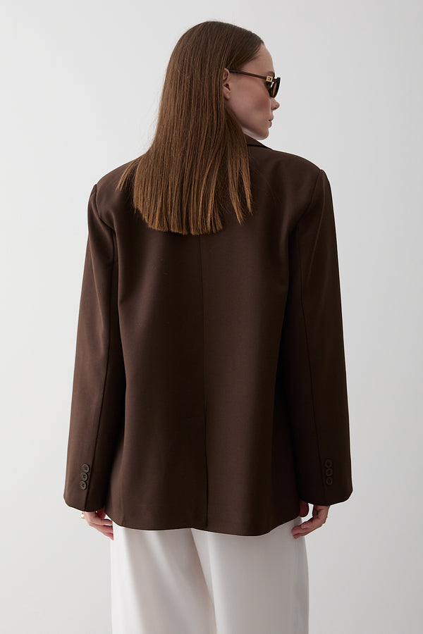 Kahverengi Blazer Ceket - 7619