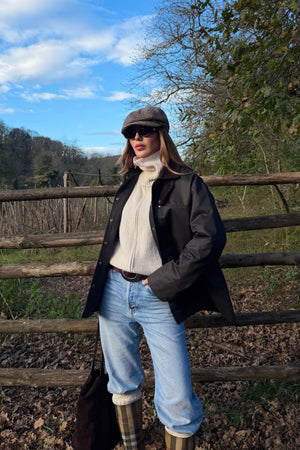 Kahverengi Kadife Ek Yaka Detaylı Mont - 5132