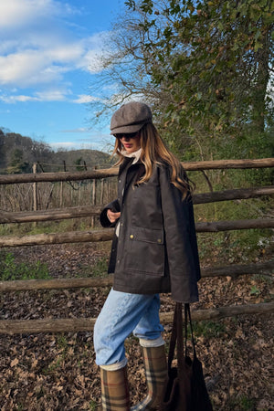 Kahverengi Kadife Ek Yaka Detaylı Mont - 5132