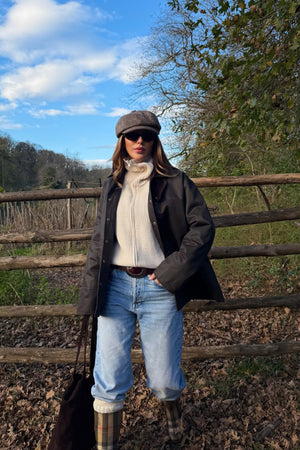 Kahverengi Kadife Ek Yaka Detaylı Mont - 5132