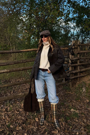 Kahverengi Kadife Ek Yaka Detaylı Mont - 5132