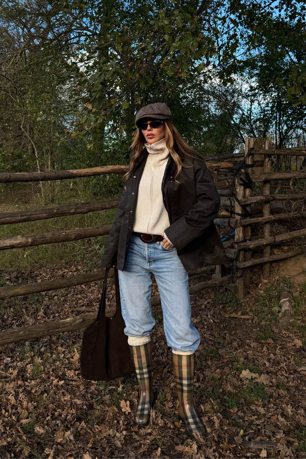 Kahverengi Kadife Ek Yaka Detaylı Mont - 5132