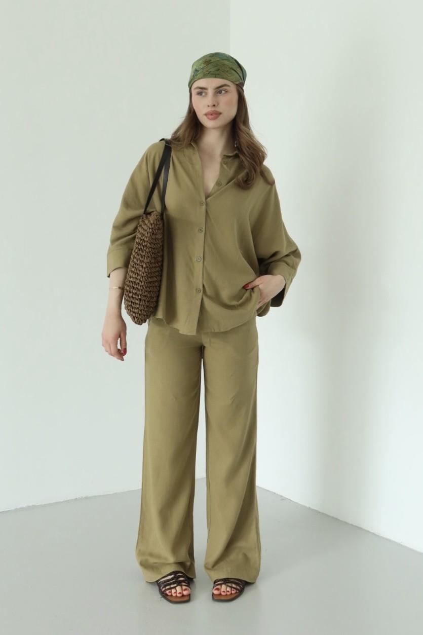 Haki Lirio Gömlek Pantolon Takım