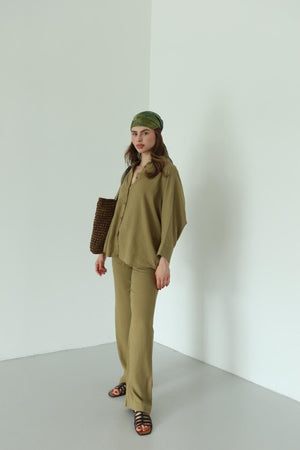 Haki Lirio Gömlek Pantolon Takım