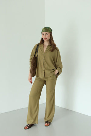 Haki Lirio Gömlek Pantolon Takım