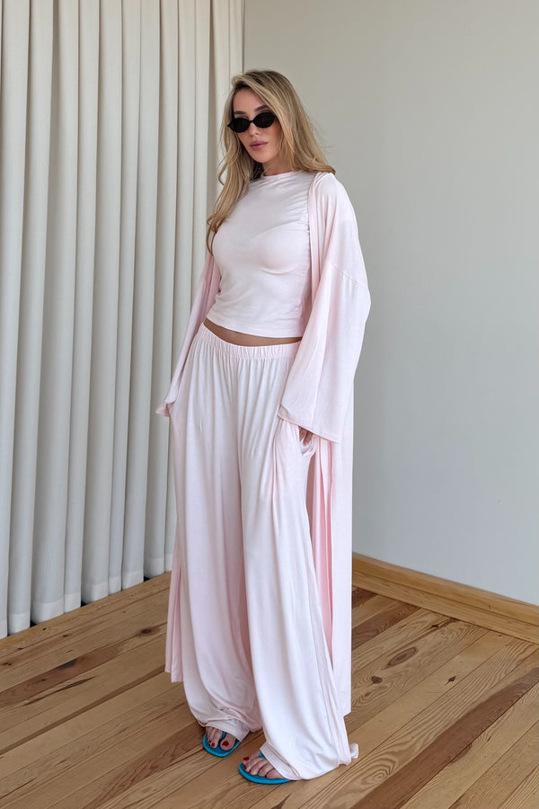 Pembe Viskon Üçlü Takım | LALUVIA