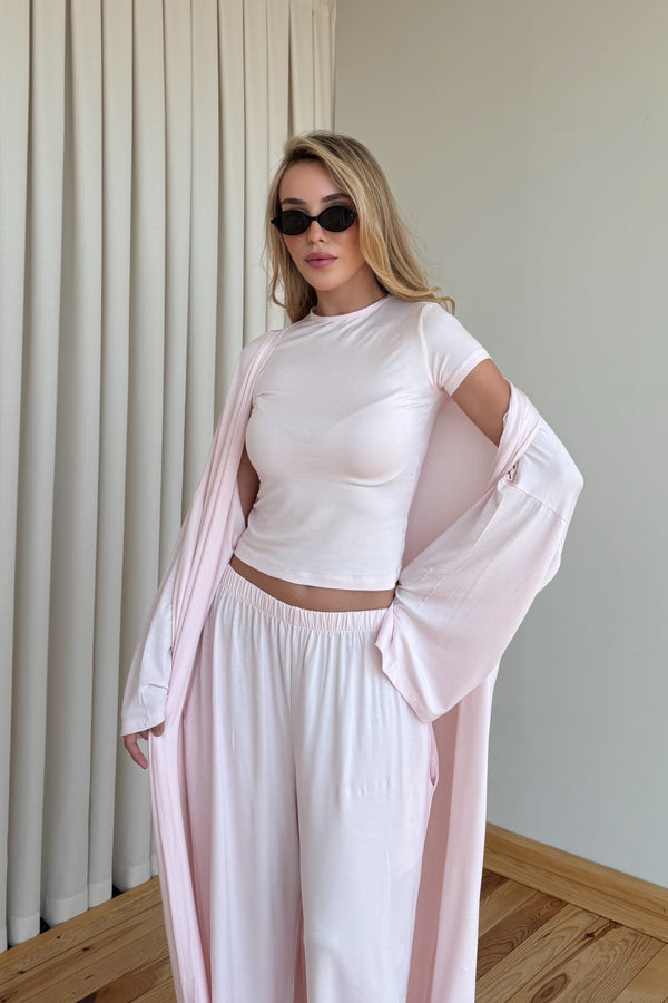 Pembe Viskon Üçlü Takım | LALUVIA