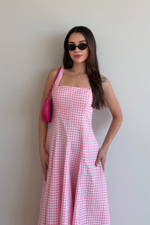 Pembe Pötikare Uzun Elbise - 261093