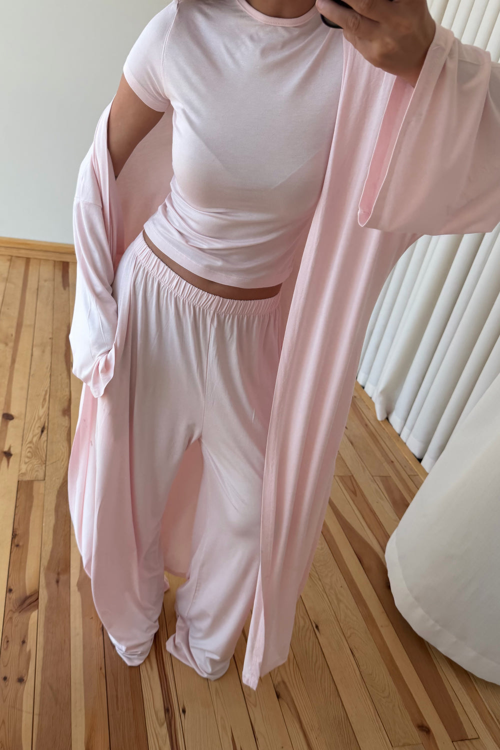 Pembe Viskon Üçlü Takım - 4137