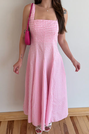 Pembe Pötikare Uzun Elbise - 261093