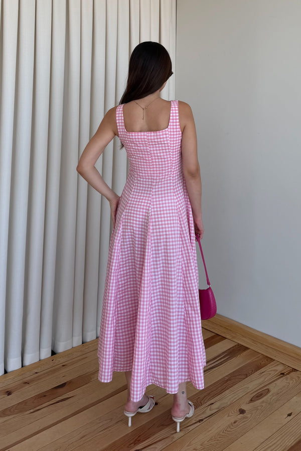 Pembe Pötikare Uzun Elbise - 261093