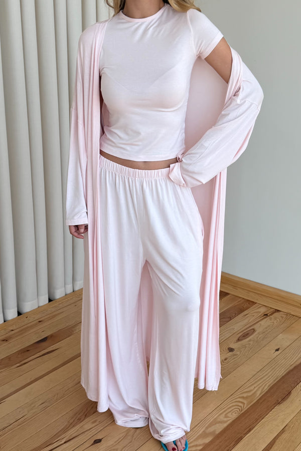 Pembe Viskon Üçlü Takım | LALUVIA