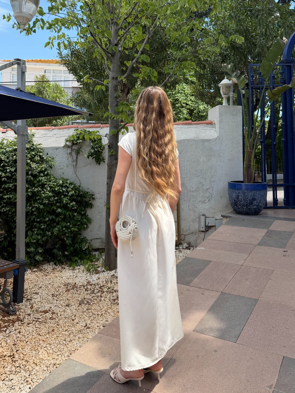 Krem Pretty Uzun Elbise - 5092
