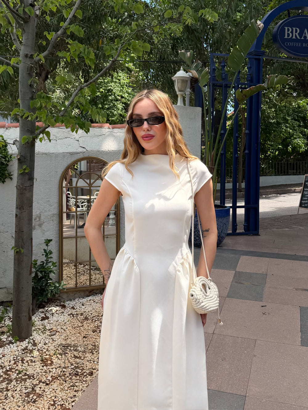 Krem Pretty Uzun Elbise - 5092