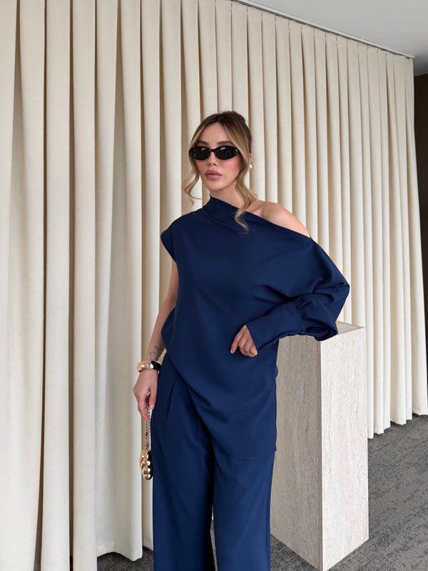 Lavicert Tek Omuz Bluz Pantolon Takım - 7009