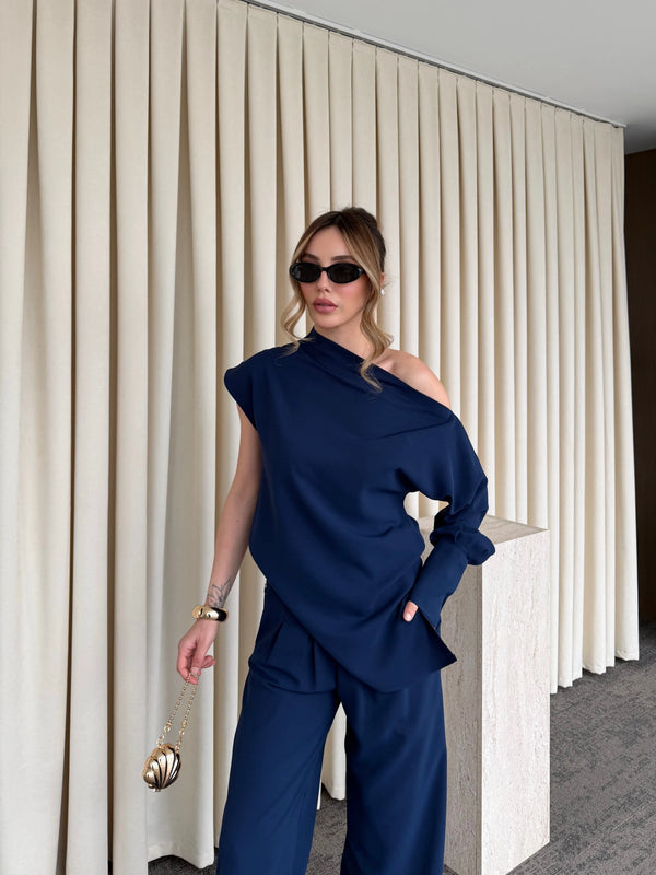 Lavicert Tek Omuz Bluz Pantolon Takım - 7009