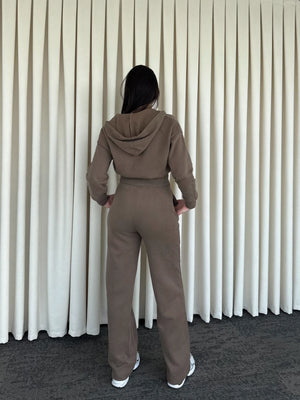 Camel %100 Pamuk Kapüşonlu Fitilli Takım - 51232