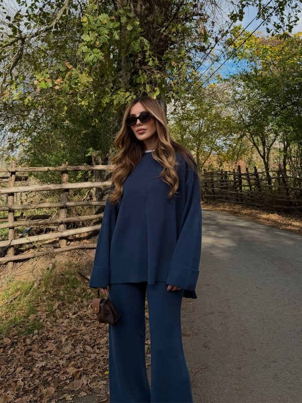 İndigo Bisiklet Yaka Triko Takım - 4587