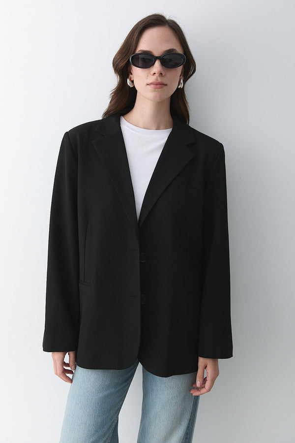 Siyah Blazer Ceket - 7619