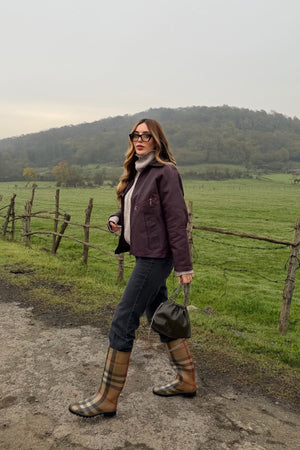 Bordo Cepli Kadife Yaka Ceket - 5124