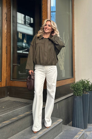 Haki Clara Süet Ceket - 2929