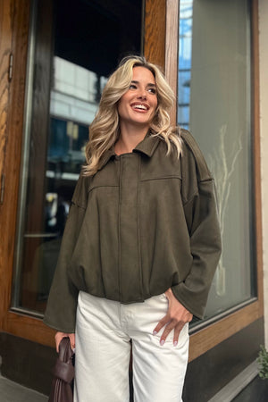 Haki Clara Süet Ceket - 2929