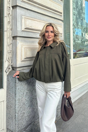 Haki Clara Süet Ceket - 2929